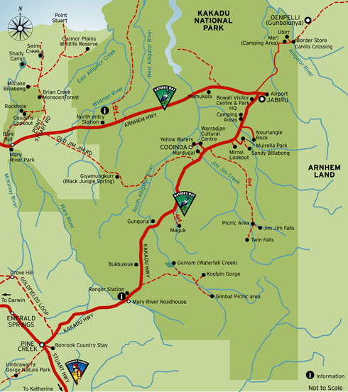 Map of Kakadu National Park - credit Parks Australia. 