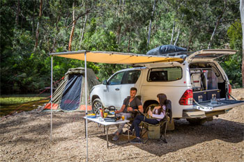 5 Berth - free-standing tents you can leave the camp set up 
